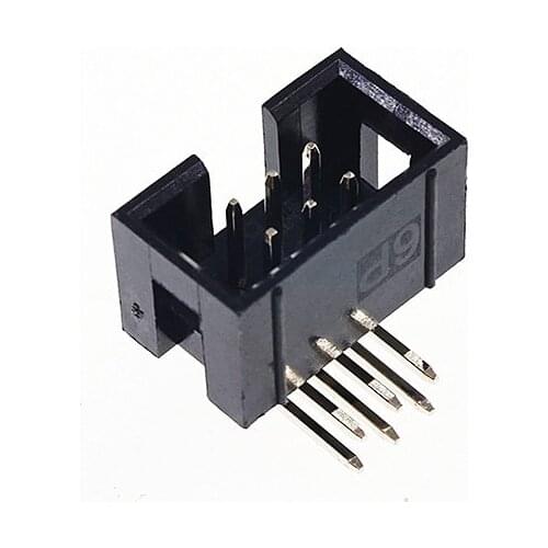 10 Pcs Shrouded Box header IDC Socket 2.54mm 2x3 Pin 6 P Right Angle Male square pin 0.64mm 2 rows space 2.54 Through hole DIP