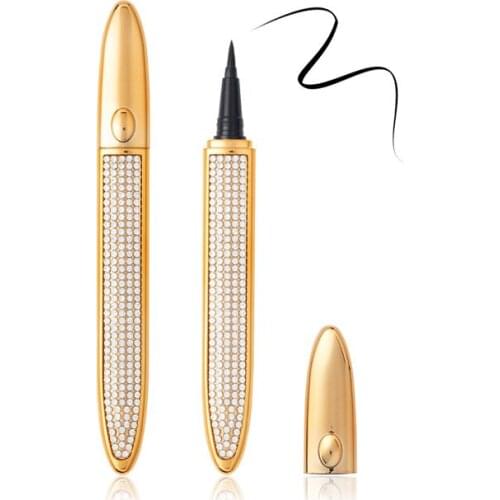 Self-Adhesive Magic Lashes Liner Glue Pen Non Magnetic No Glue Diamond Glitter Liquid Eyeliner Waterproof Longlasting Fast Dry