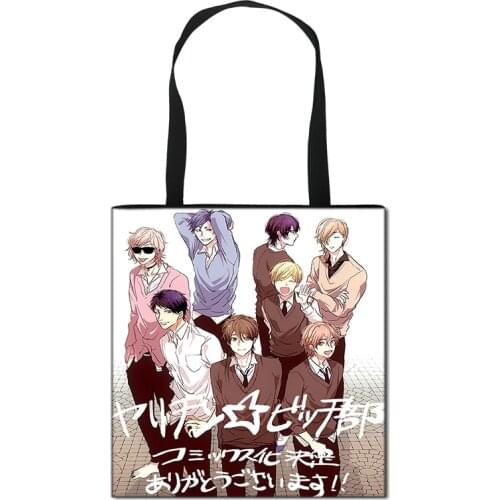 Anime Yarichin Club Tote Bag Student Bookbag Woman Large Capacity Shopping Bag Ladies Shoulder Bag Girl Storage Bag Handbag