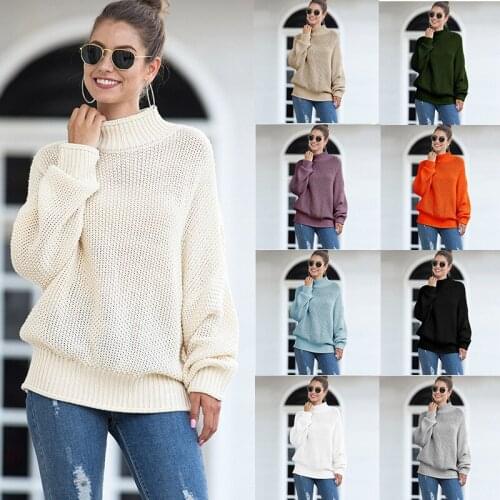 Sweaters For Women Pullover 2021 Turtleneck New Thick Line Curled High Neck Bat Sleeve Sweater Winter Clothes Women MMY119204