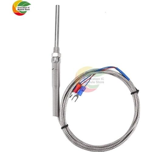 PT100 Platinum Resistor Thermocouple Temperature Sensor Probe M8 2 Meter Length Thread PT100 3-wires Connector 0 -150