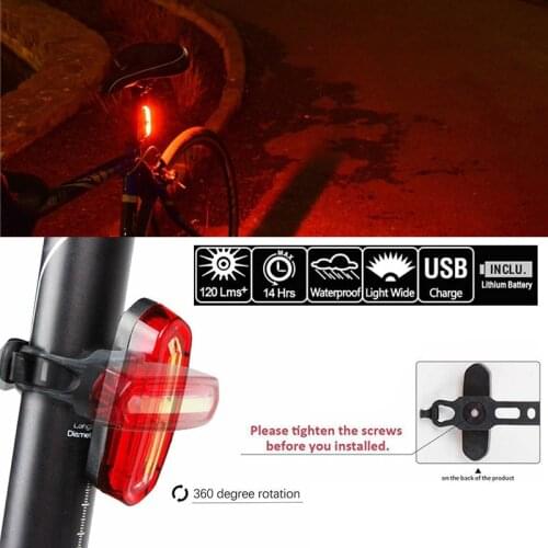 Bike Taillight Waterproof Bicycle Rear Light Led Usb Rechargeable Mountain Bike Cycling Light Tail-lamp Bicycle Light