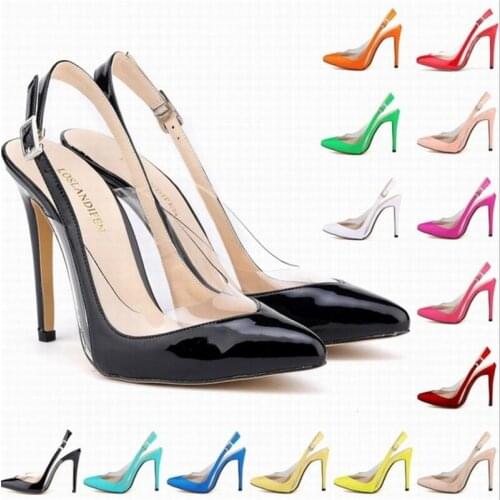 Spring Women Pumps PU Buckle Strap 11CM Thin Heels Pointed Toe belt buckle wedding Party OL Office High Heels Woman shoes