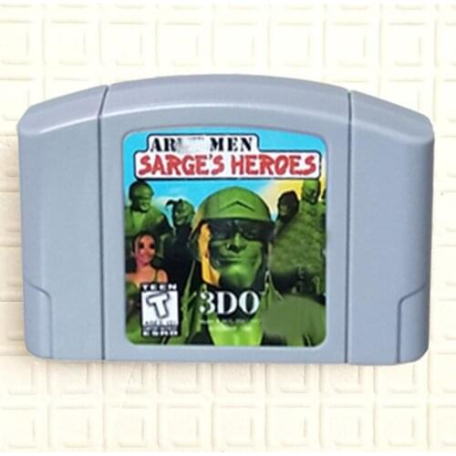 English Language Video Game for 64 Bit Console USA NTSC Version Army Men-Sarges Heroes 1 Video card