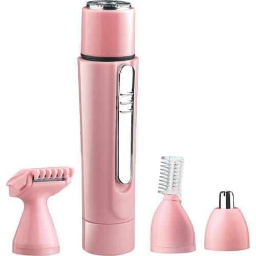 4 in 1 Women Portable Electric Epilator Rechargeable Eyebrow Nasal Hair Face Care Hair Painless Shaver