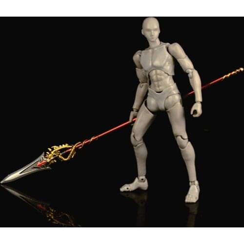 21.5CM 1/12 Scale Long Miniature Weapon Panlong Gun Long Spear Gentian Overlord Gun 6' action Soldier figure Scene Weapon Model