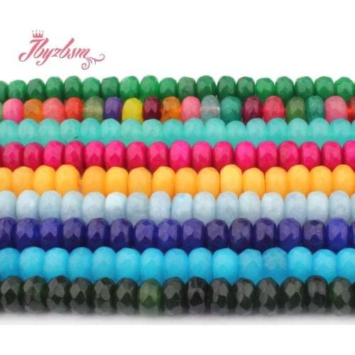5x8mm Faceted Rondelle Beads Jades Stone Beads For DIY Necklace Bracelets Earrings Pandant Jewelry Making 15" Free Shipping