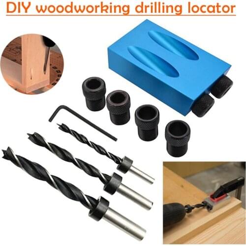 7/14pcs DIY Woodworking Carving Tools Pocket Hole Screw Jig Adapter Drill Set SEC88