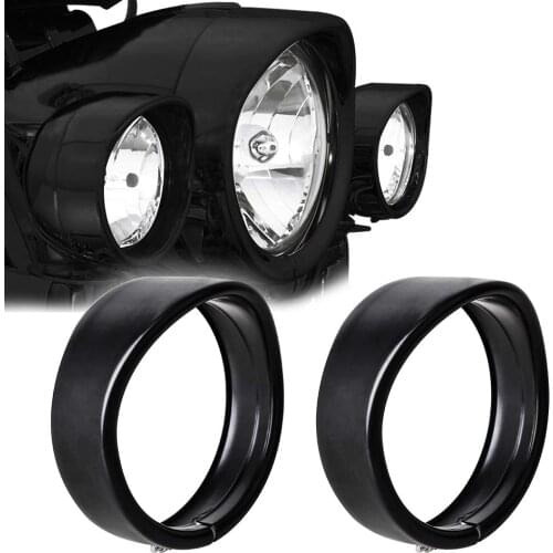 Motorcycle accessories black 4.5" 4 1/2" LED Auxiliary light Visor Style Passing Lamp Trim Ring For Harley