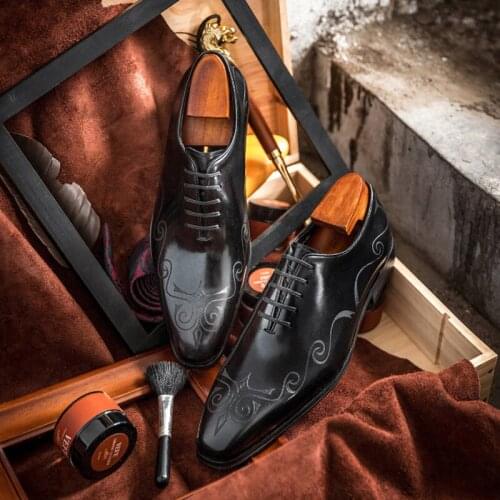 [Banquet shoes] 2020 autumn and winter new Korean leather shoes mens business formal wear first layer cowhide derby mens shoes