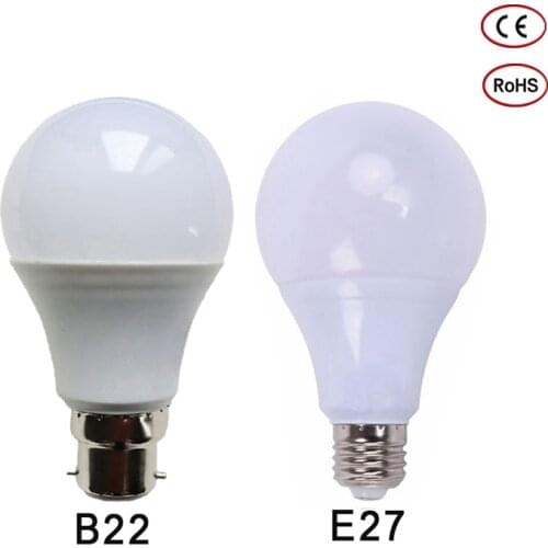 Bayonet Light Bulbs 220V 110V 3W 6W 9W 12W 15W 18W 21W E27 Screw Bulb LED Cool White Energy Saving Indoor Lighting for Home