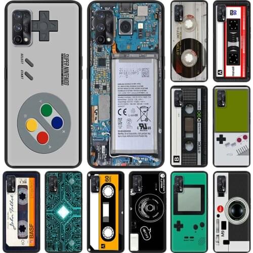 Case Oppo Realme 6 7 C21 C3 XT 8 7i 5 Pro A53 A52 A9 2020 A94 A74 5G Capa Black Shell Phone Coque Vintage Camera Cassette
