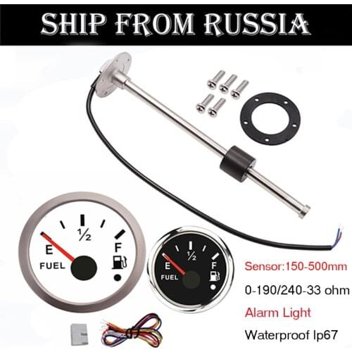 Fuel Level Gauge Sensor For Car Boat 0~190/240-33Ohm Indicator With 150 200 250 300 350mm Sending Unit