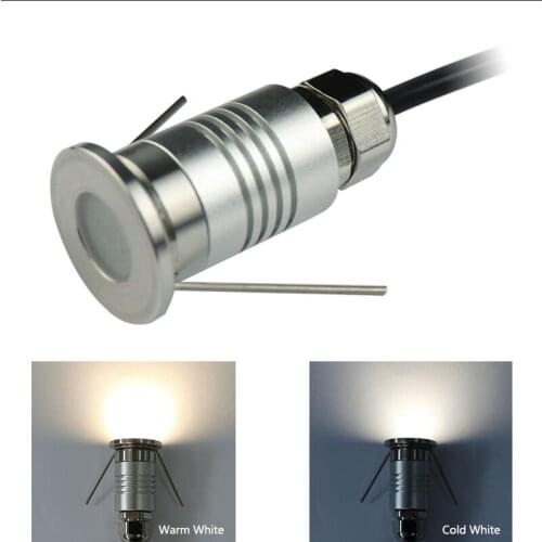 DC12V 1W CREE Mini Recessed LED Outdoor deck step stairs floor Spot Light Laminate flooring Buried Lamp Terrace lighting IP67