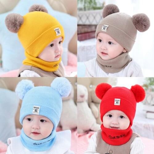 Baby Hat Scarf autumn winter newborn boy Korean Edition female baby knitting hat winter wool hat baby hats