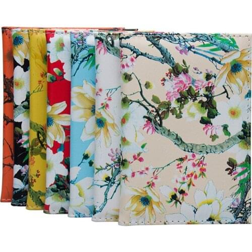 40PCS / LOT Floral Printing Elegant Ladies Passport Covers Travel Organize Card Passport Holder