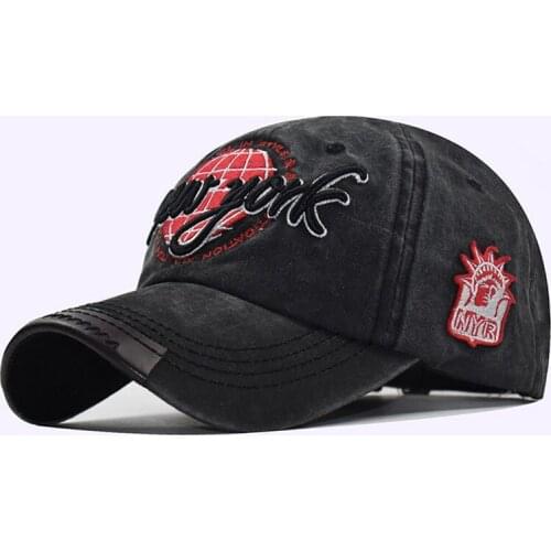 Cotton washed baseball cap 3D alphabet three-dimensional embroidered cap dad cap