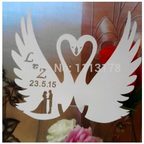Personalized design only for you wedding party escort cards swan and bride groom place cards wine glass cards name seat cards