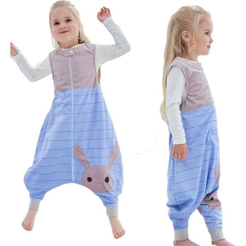 Sleeveless Sleeping Bag Jumpsuits Children Clothes Spring Autumn Flannel Sleepwear New Baby Girls Boys Sleeping Bag Pajama 1-6Y