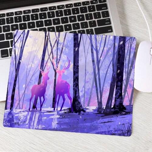 Mairuige Elk Antlers Pattern Gaming Accessories Non-slip Small Mouse Pad Desk Mat Learning Computer PC Anime Mousepad Lockedge