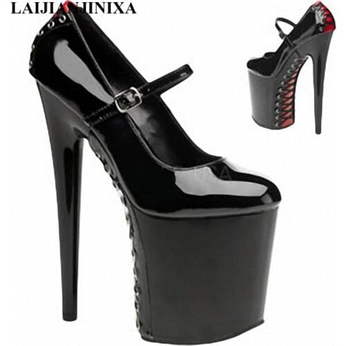 LAIJIANJINXIA New Sexy Straps Women Girl Sexy 20cm High Heels Dancing Wedding Party Dance Shoe Platform Dance Pumps Shoes