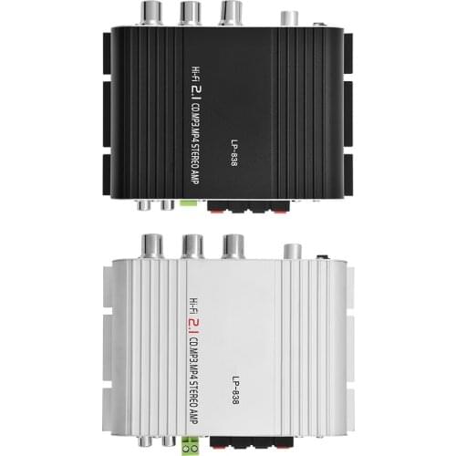 Mini Aluminum alloy 3.5mm HiFi 2.1 Stereo Bass Auto Car Home Audio Power Amplifier Digital Amp