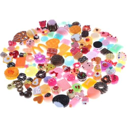 10pcs Dollhouse Mini Food Cakes Donuts Biscuit Miniature Mixed Food Set Kitchen Decoration For Children Kid Gift Random