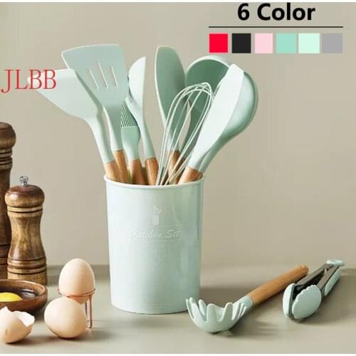 12PCS Silicone Kitchenware Cooking Utensils Set Heat Resistant Kitchen Non-Stick Cooking Utensils Baking Tools With Storage Box