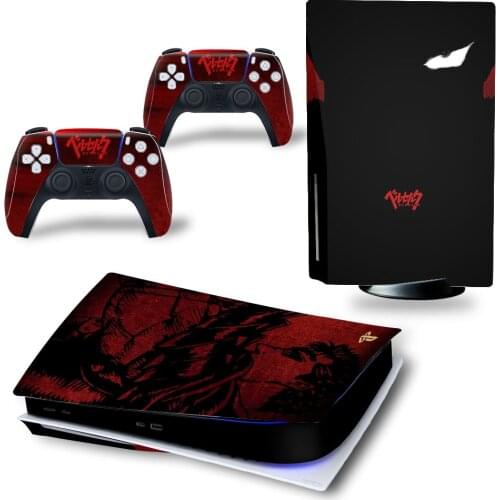 Black PS5 Standard Disc Edition Skin Sticker Decal Cover for PlayStation 5 Console & Controller PS5 Skin Sticker Vinyl