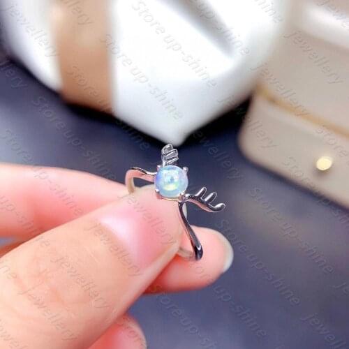 Natural opal ring 925 silver womens ring fawn style has you all the way