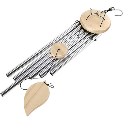 Wind Chimes Outdoor 30 Inch 6 Rustproof Aluminum Tubes Wooden Wind Bell Romantic Memorial Windchimes For Home Garden Patio