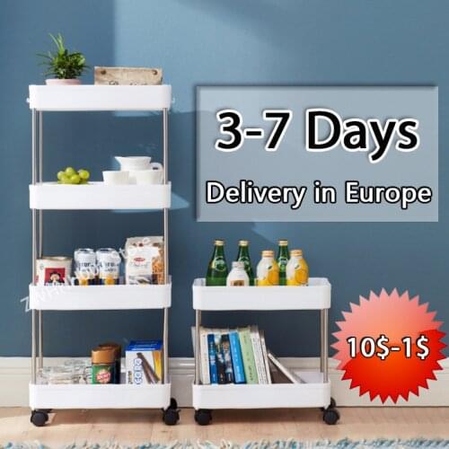 New Storage Mobile Shelving Unit Organizer Storage Rolling Utility Cart Tower Rack for Kitchen Bathroom Laundry Narrow Places