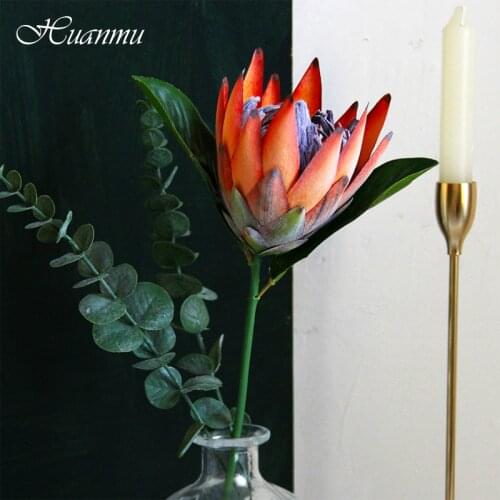 Single Branch Artificial Imperial Flower Wedding Decoration accessories Fake Plants Monarch Flower Lotus Silk Home Party Decor