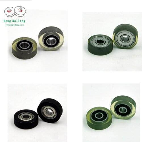 Polyurethane PU Coated Plastic Bearing bore 4mm;thickness 4-5mm;diameter 11-18mm. 10pcs/lot