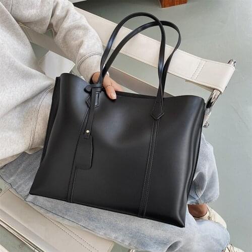 Simple Casual PU Women Shoulder Bag Luxury Brand Designer Ladies Large Capacity Handbags Commuter Bag Large Female Totes Bag