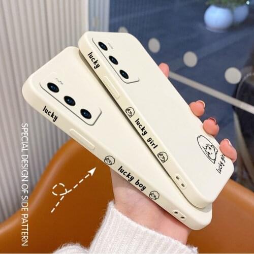 Simple Lucky Girl Phone Case For Huawei P40 P40Lite P30 P20 Mate 40 40Pro 30 20 Pro Lite P Smart 2021 Y7a Silicone Cover