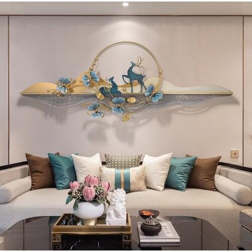 Nordic Wrought Iron Deer Butterfly Wall Sticker Aisle Porch Hotel Wall Hanging Decoration Home Livingroom Wall Mural Accessories