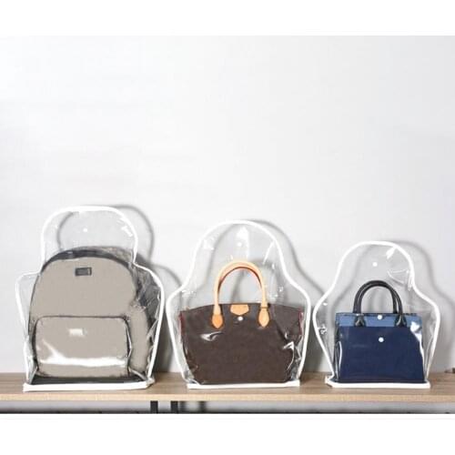 Foldable Handbag Storage Organizer Transparent Anti-dust Cover Bag with Button organizador armario rangement closet organizer