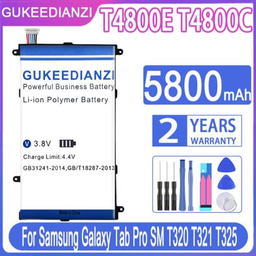 GUKEEDIANZI Battery T4800E T4800C 5800mAh For Samsung Galaxy Tab Pro 8.4 Inch 8.4" T320 T321 T325 SM-T320 SM-321+ Free Tool