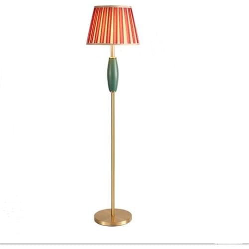 Mediterranean Stripe Lampshade Ceramic Floor Lamp For BedRoom Bedside Living Room Foyer Study Reading Night Standing Lamp 190134