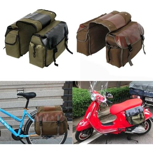 Universal Saddlebag for Motorcycle Bag Canvas Back Seat Luggage Bags For Sportster XL883 1200 for Honda For KAWASAKI