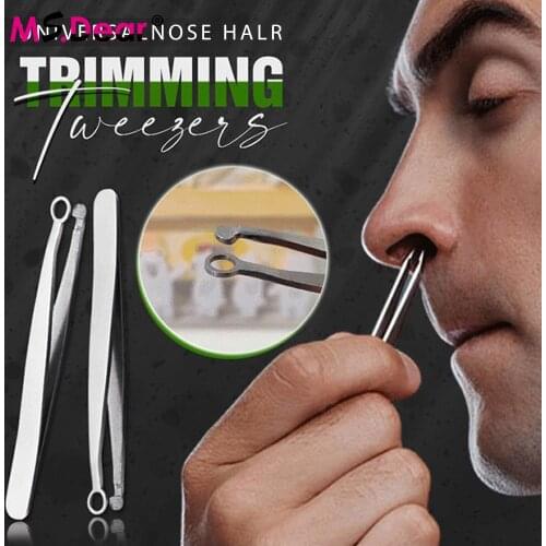 Universal Nose Hair Trimming Tweezers Round Head Eyebrow Tweezers Round Tip Stainless Steel Nose Hair Removal Tweezers