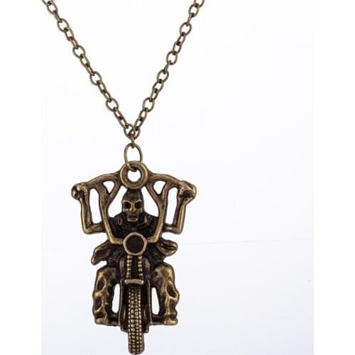 WANGAIYAO Halloween Punk Necklace Pendant Skull Head Pirate Anchor Necklace Personality Domineering Pendant Matching Accessories