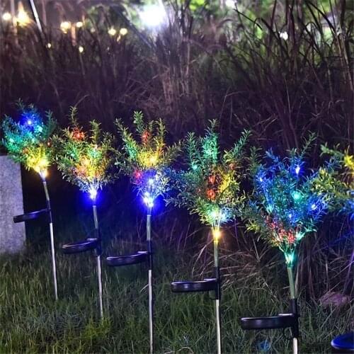 1/2pcs Solar Garden Tree Light Outdoor Ground IP65 Waterproof Solar Power Colorful Flickering Pine Lights for Patio Lawn Pathway