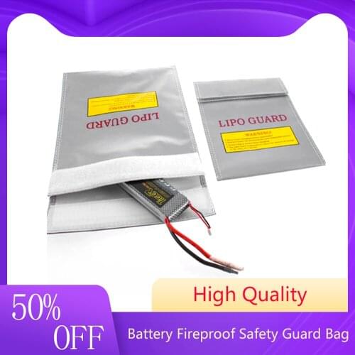1Pcs Fireproof RC LiPo Li-Po Battery Fireproof Safety Guard Safe Bag Charging Sack Battery Safety Guard Silver Two Size Hot