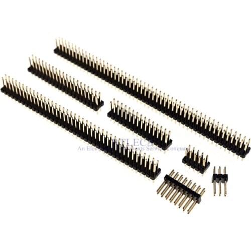 10 pcs 1.27 mm Double Row Male PCB Header Breakaway 4 6 8 10 12 14 16 20 24 26 30 40 44 50 60 80 100 Pin Through Holes PCB