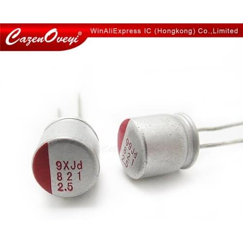 10pcs/lot 820uf2.5V New original 820uf 2.5V solid-state capacitor motherboard graphics card with 8 * 8 mm size In Stock