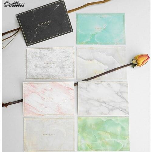 100pcs 10.5x7cm Marbled Gold Mini Stamping Card Simple Message Greeting Card Wedding Cards Birthday Wishes Christmas Card