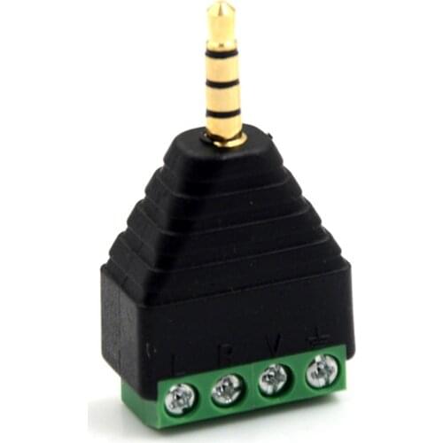 2019 Video AV Balun 3.5mm 4 Pole Stereo Male To AV Screw Terminal Stereo Jack 3.5 Mm Male 4 Pin Terminal Block Plug Connector