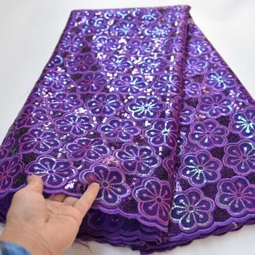 8 colors (5yards/pc) high quality purple African tulle lace sequins embroidered French net lace fabric for party dress FLP209